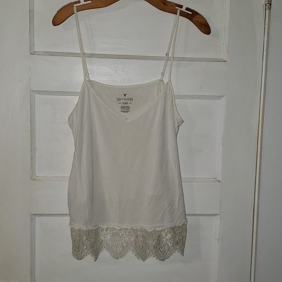 American Eagle Outfitters Tops - American Eagle Cream Adjustable Tank